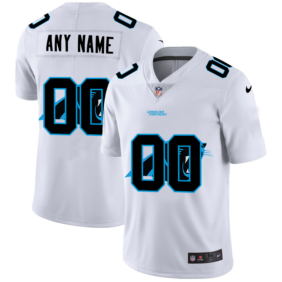 Wholesale Carolina Panthers Custom White Men Nike Team Logo Dual Overlap Limited NFL Jersey->customized nfl jersey->Custom Jersey